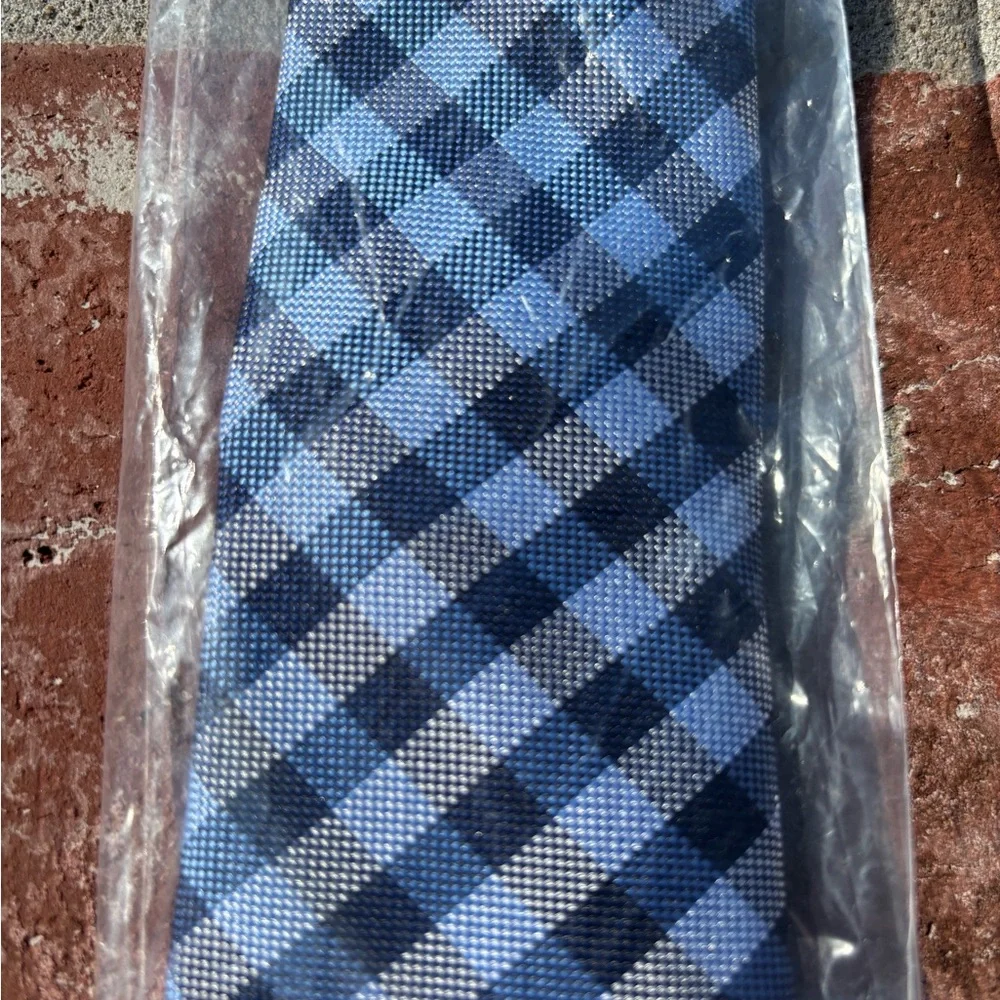New Navy and Blue Plaid Boy’s zipper Tie